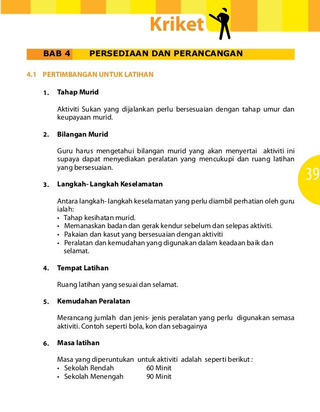 Modul Latihan Sukan Untuk Kelab Sukan Sekolah - Kriket