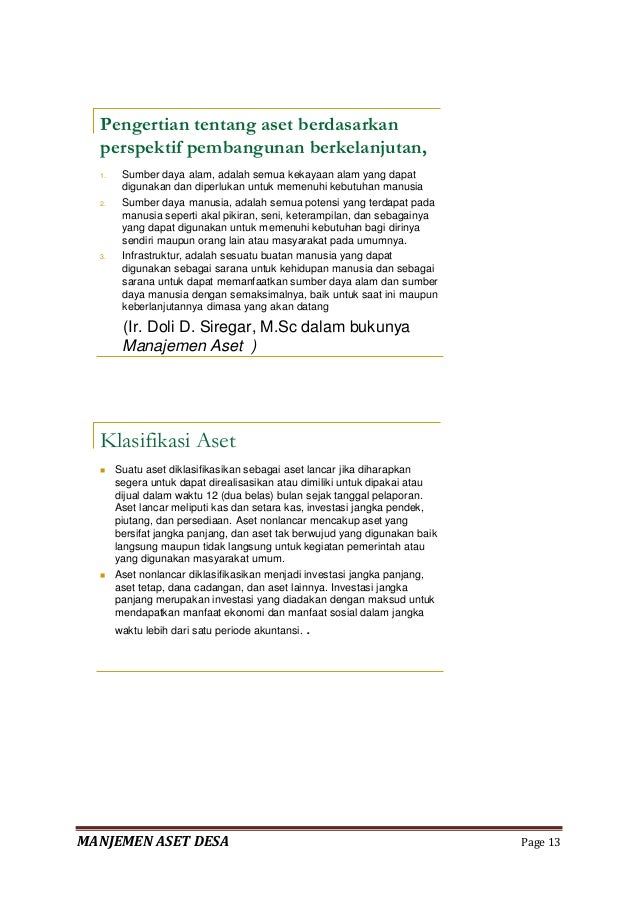 Modul Managemen Asset Desa