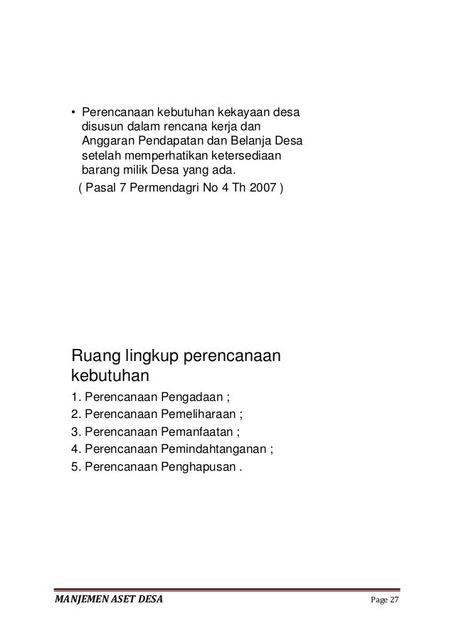 Modul Managemen Asset Desa