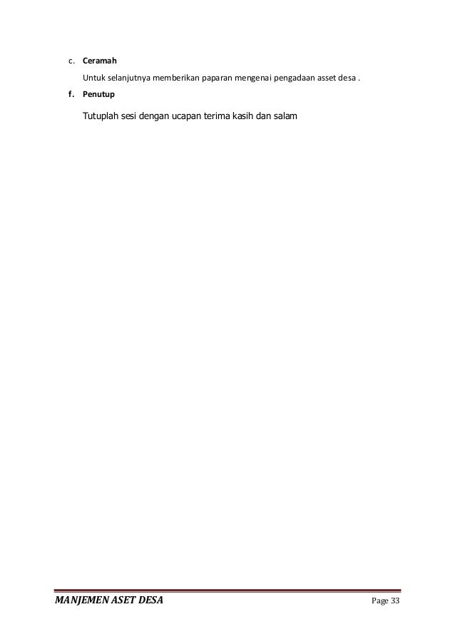 Modul Managemen Asset Desa Modul Managemen Asset Desa