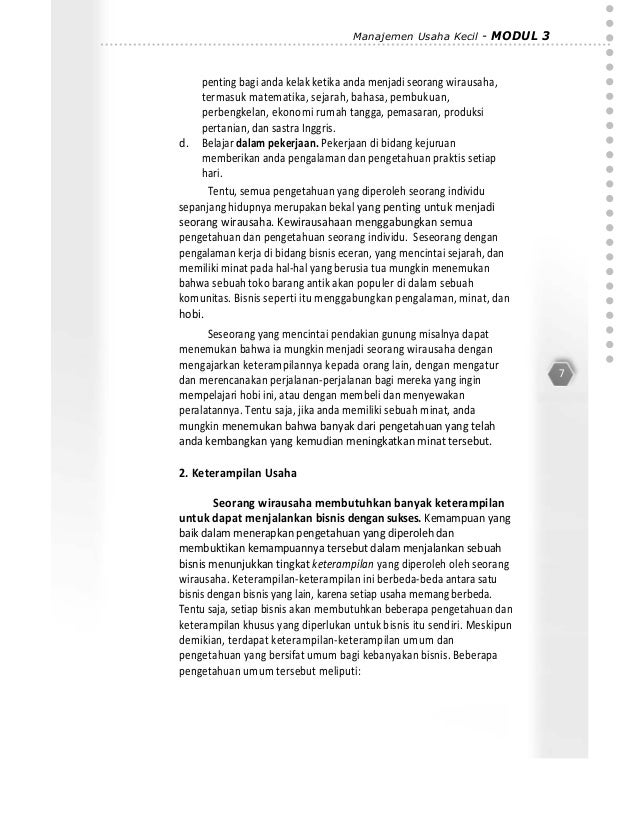 Modul Manajemen Usaha Kecil Modul Manajemen Usaha Kecil