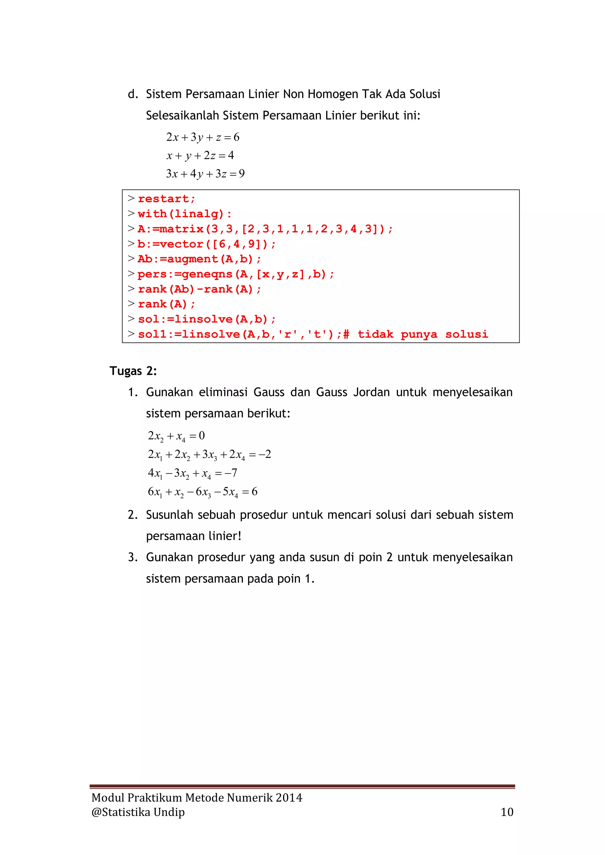 Modul maple untuk metnum 2014 | PDF