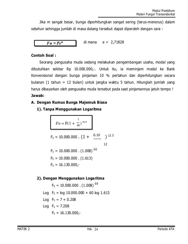 Contoh Soal Matematika Bisnis Semester 1 – Dikdasmen