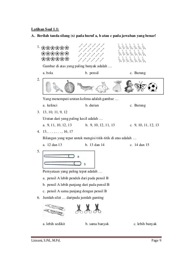 Soal Matematika Sd Kelas Rendah
