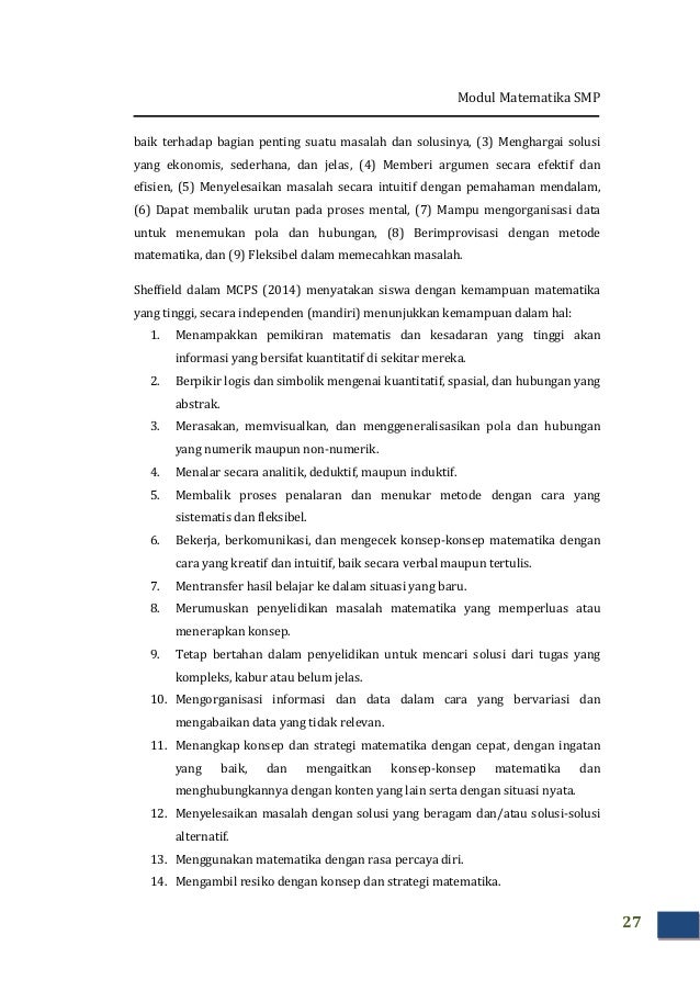 Modul Matematika SMP KK A