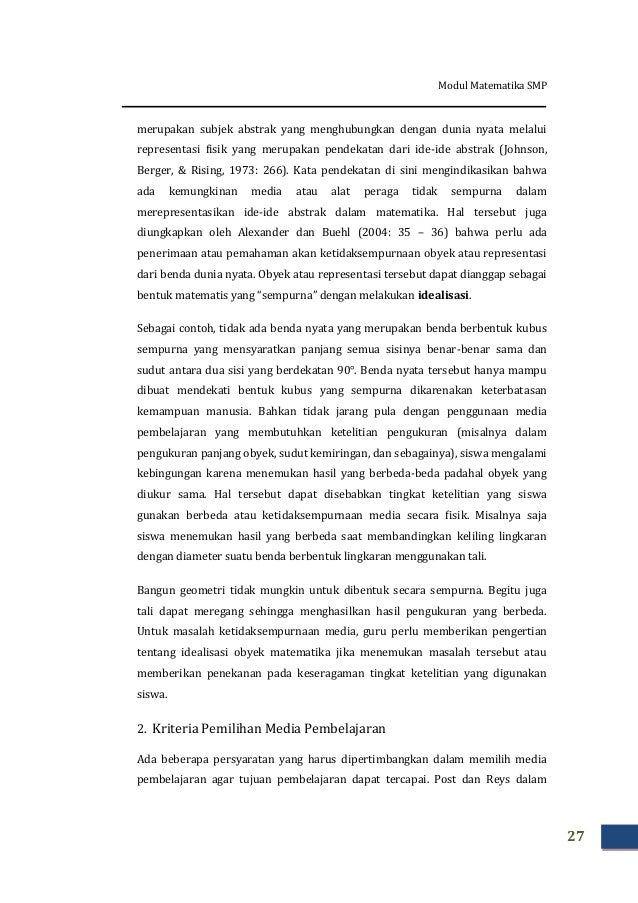 Modul matematika smp kk I