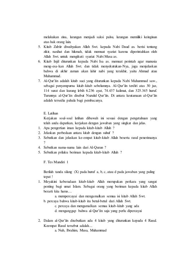 Meyakini keberadaan kitab-kitab allah merupakan perkara yang sangat penting bagi umat islam. sebagai