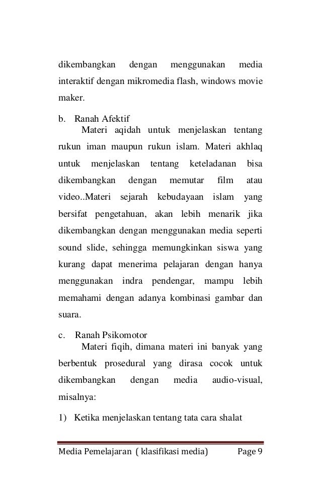 Modul media pembelajaran klasifikasi media Modul media pembelajaran klasifikasi media