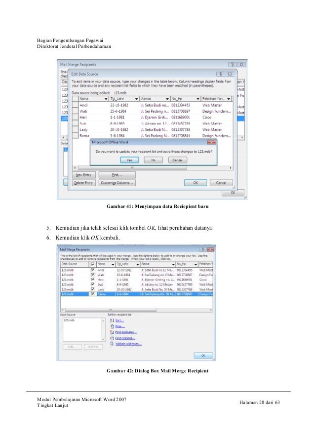 Modul microsoft word advance