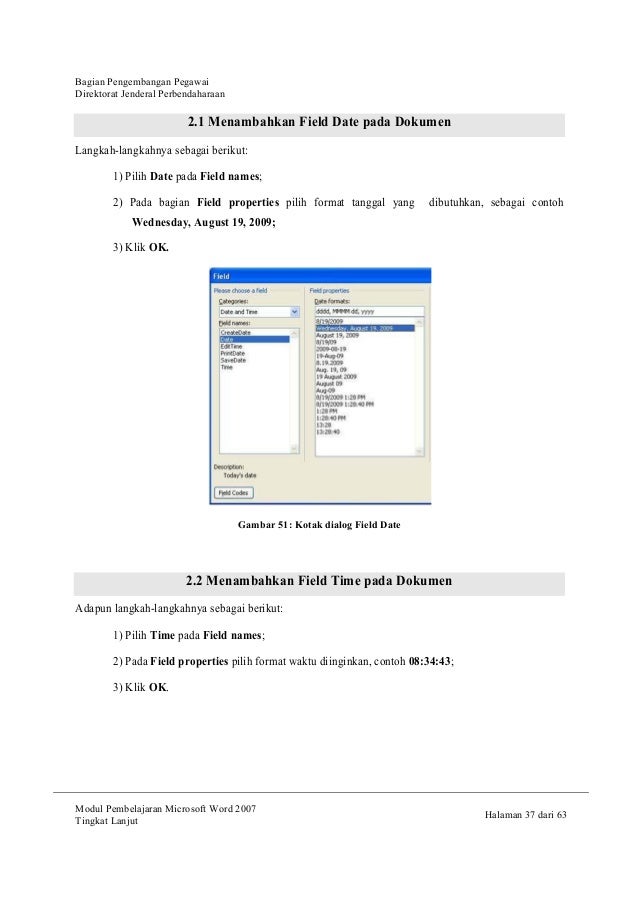 Modul microsoft word advance