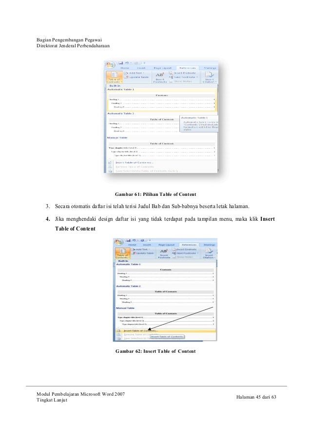 Modul microsoft word advance