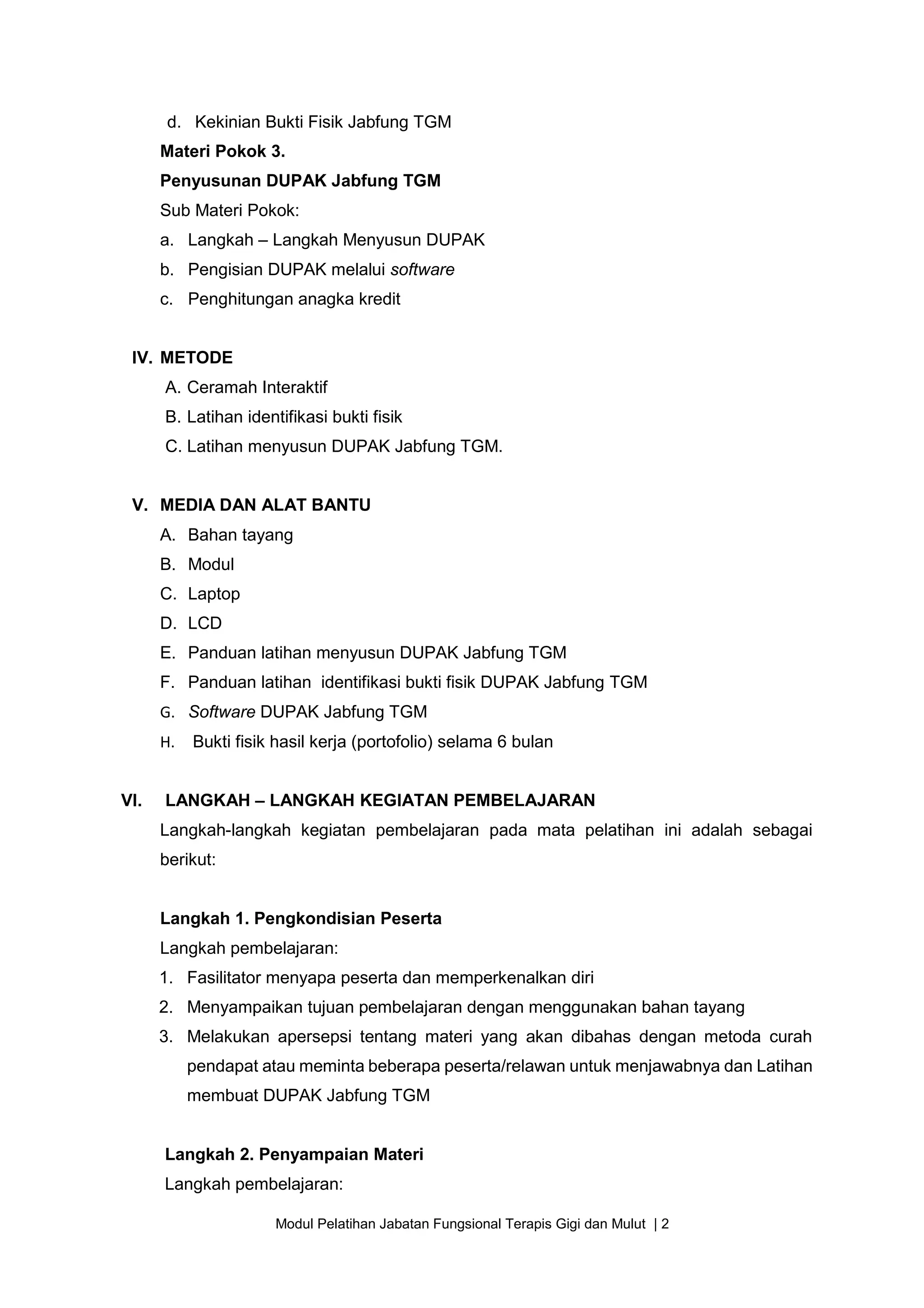 Modul mpi 4 DUPAK JABFUNG TGM | PDF