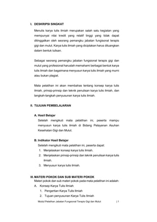 Modul mpi 6 (KTI) DI BIDANG PELAYANAN ASUHAN KESEHATAN GIGI DAN MULUT | PDF