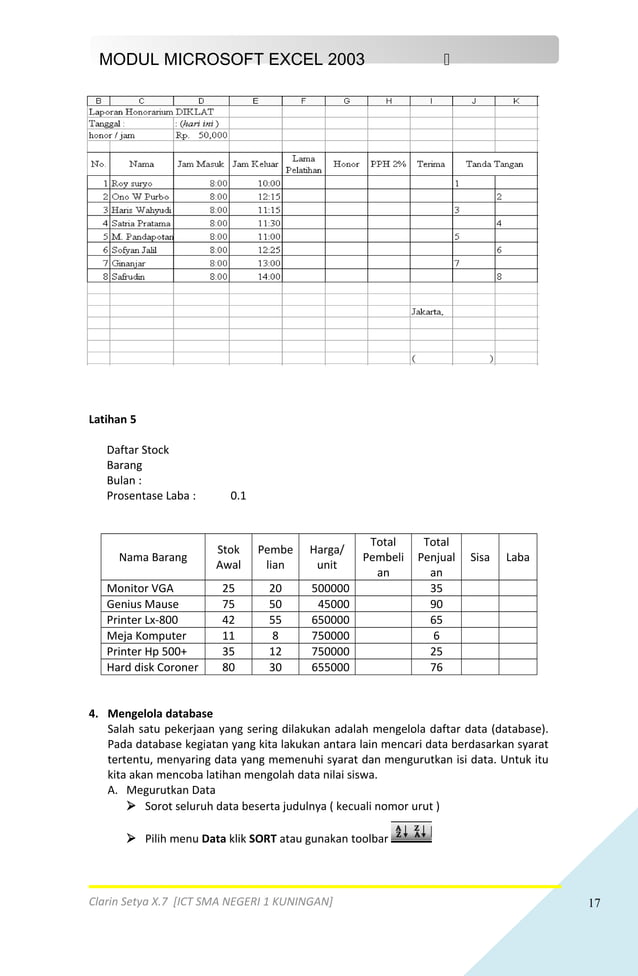 Modul ms. office excel | PDF