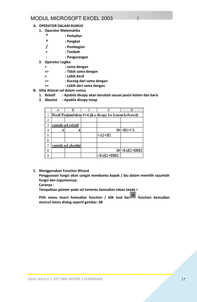Modul ms. office excel | PDF