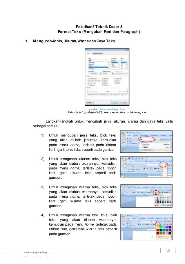 Modul Pembelajaran Microsoft Word kls 8