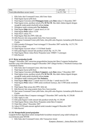 Myob Credit Note Modul myob versi 18 | PDF