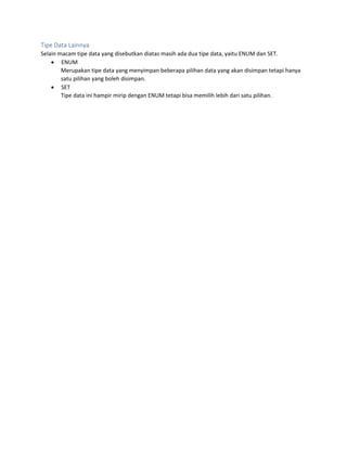 Modul my sql tutorial part 2 | PDF