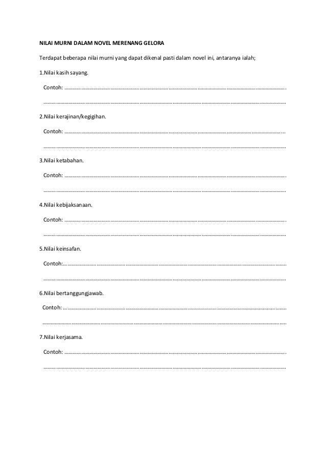 Modul novel merenang gelora