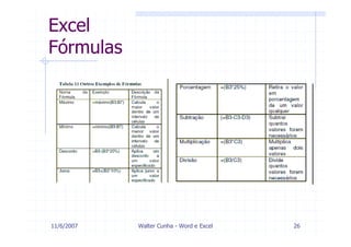 Modulo 4    Word E  Excel