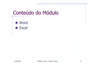 Modulo 4    Word E  Excel