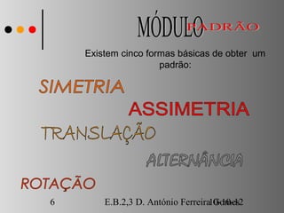 Existem cinco formas básicas de obter um
                     padrão:




6       E.B.2,3 D. António Ferreira10-10-12
                                    Gomes
 