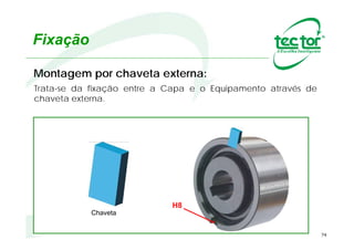 74
ATENÇÃO
Axial
Modelos que não contém rolamentos não podem sofrer
esforços Radiais e/ou Axiais.
Radial
 