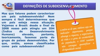 Modulo 01 - O mundo subdesenvolvido | PPTX