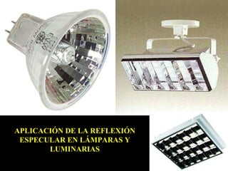 APLICACIÓN DE LA REFLEXIÓN ESPECULAR EN LÁMPARAS Y LUMINARIAS 