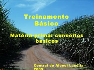 Treinamento
Básico
Matéria-prima: conceitos
básicos
Central de Álcool Lucélia -
 