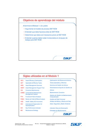 Ms 331 MS331 Modulo 03 Metodología SKF RCM 2016 | PDF