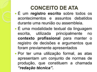 CURSO QUALIFICAÇÃO MODULO 03 TIPOS DE REUNIOES E ATAS | PPTX