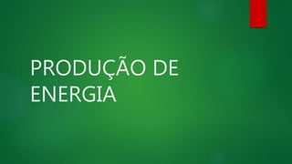 PRODUÇÃO DE
ENERGIA
 