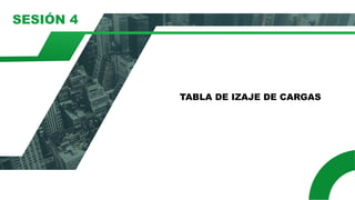 SESIÓN 4
TABLA DE IZAJE DE CARGAS
 