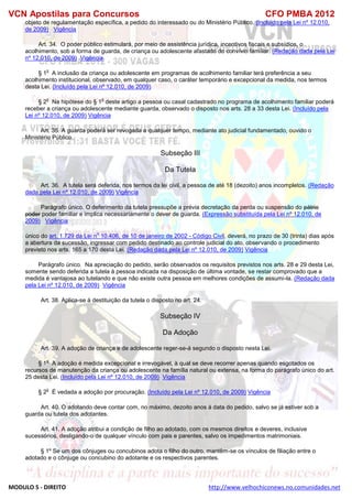  direito para o concurso CFOBA