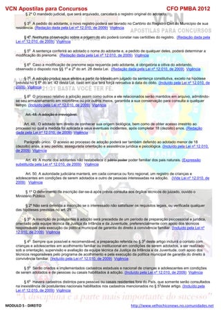  direito para o concurso CFOBA