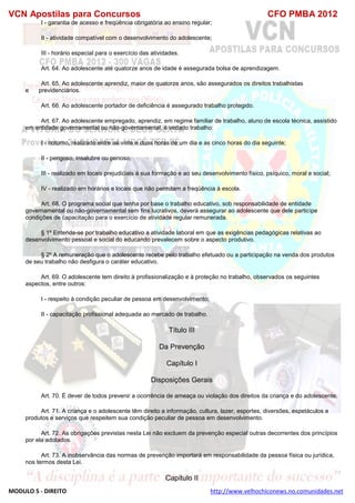  direito para o concurso CFOBA