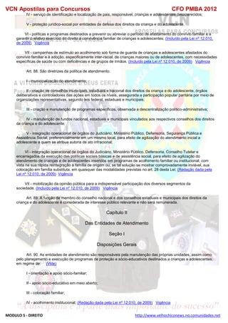  direito para o concurso CFOBA