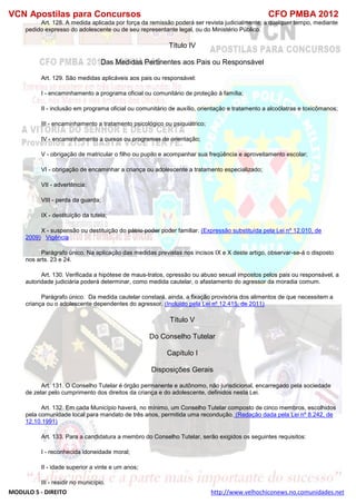  direito para o concurso CFOBA