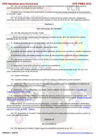  direito para o concurso CFOBA