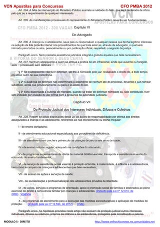  direito para o concurso CFOBA