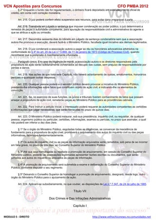  direito para o concurso CFOBA