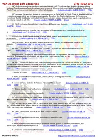  direito para o concurso CFOBA