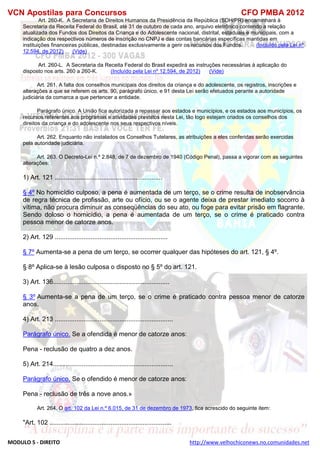  direito para o concurso CFOBA