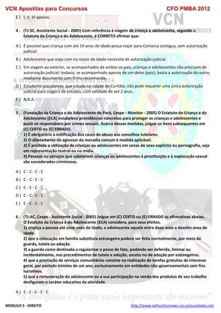  direito para o concurso CFOBA