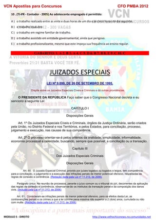  direito para o concurso CFOBA