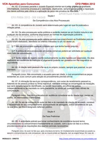  direito para o concurso CFOBA