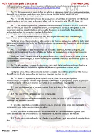  direito para o concurso CFOBA