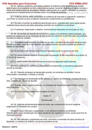  direito para o concurso CFOBA