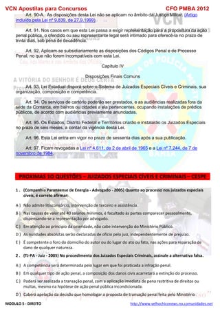  direito para o concurso CFOBA